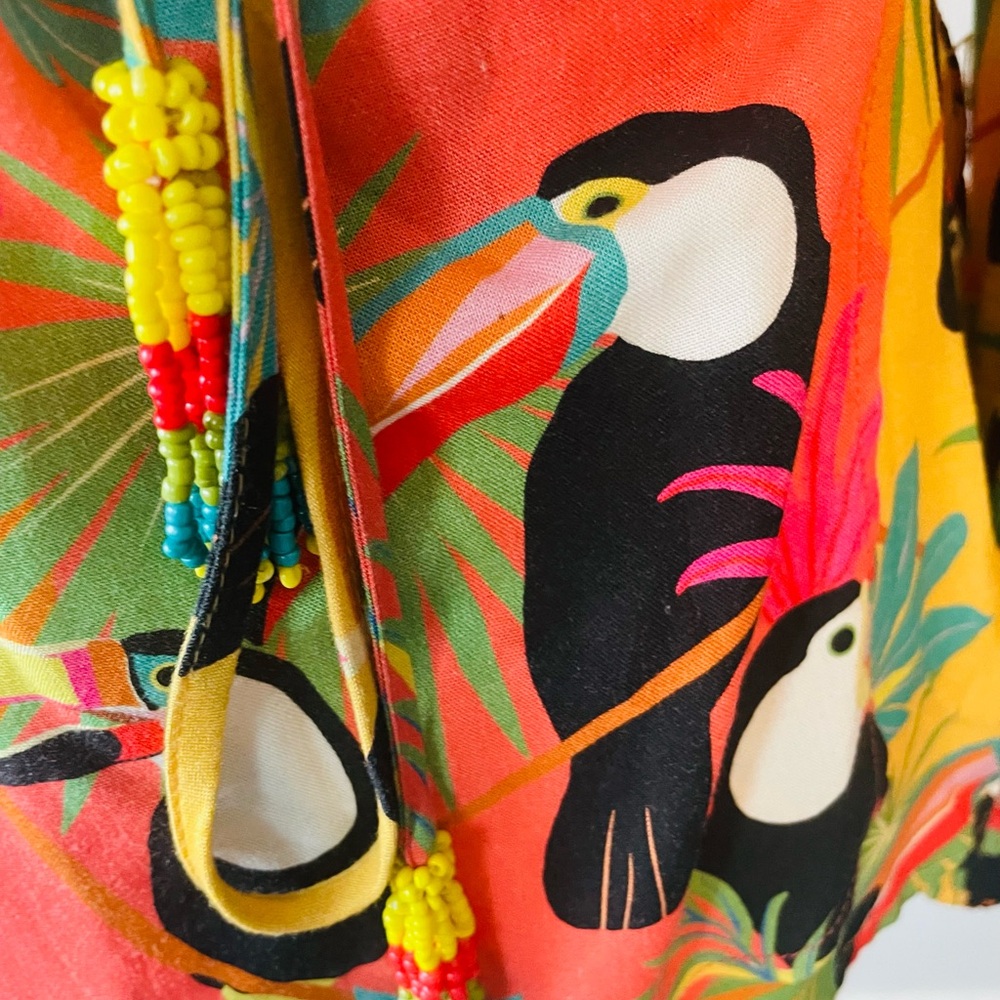 Farm Rio Toucan Wrap Blouse RARE - Picture 5 of 9